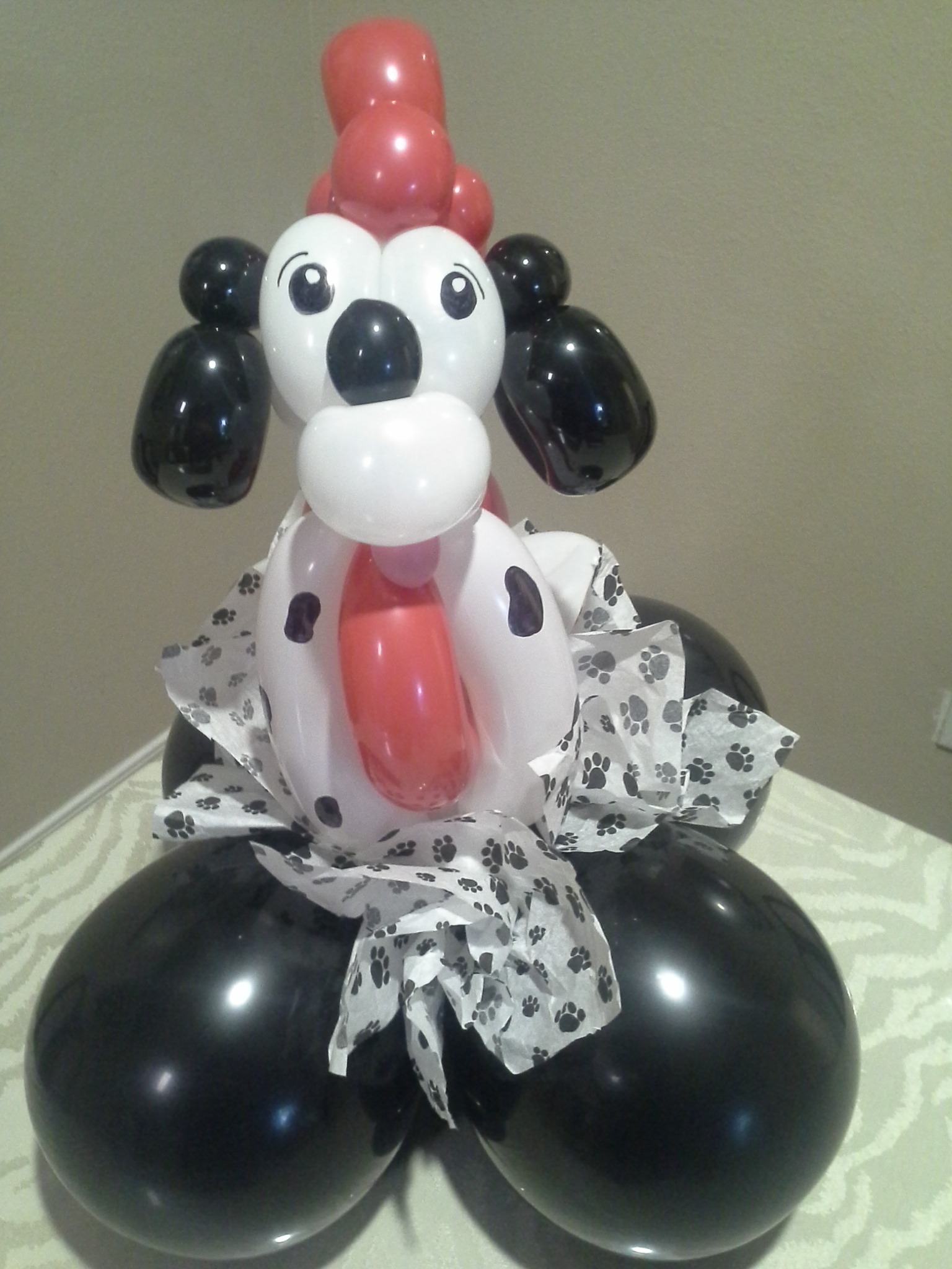 Dalmatian dog custom balloon centerpiece