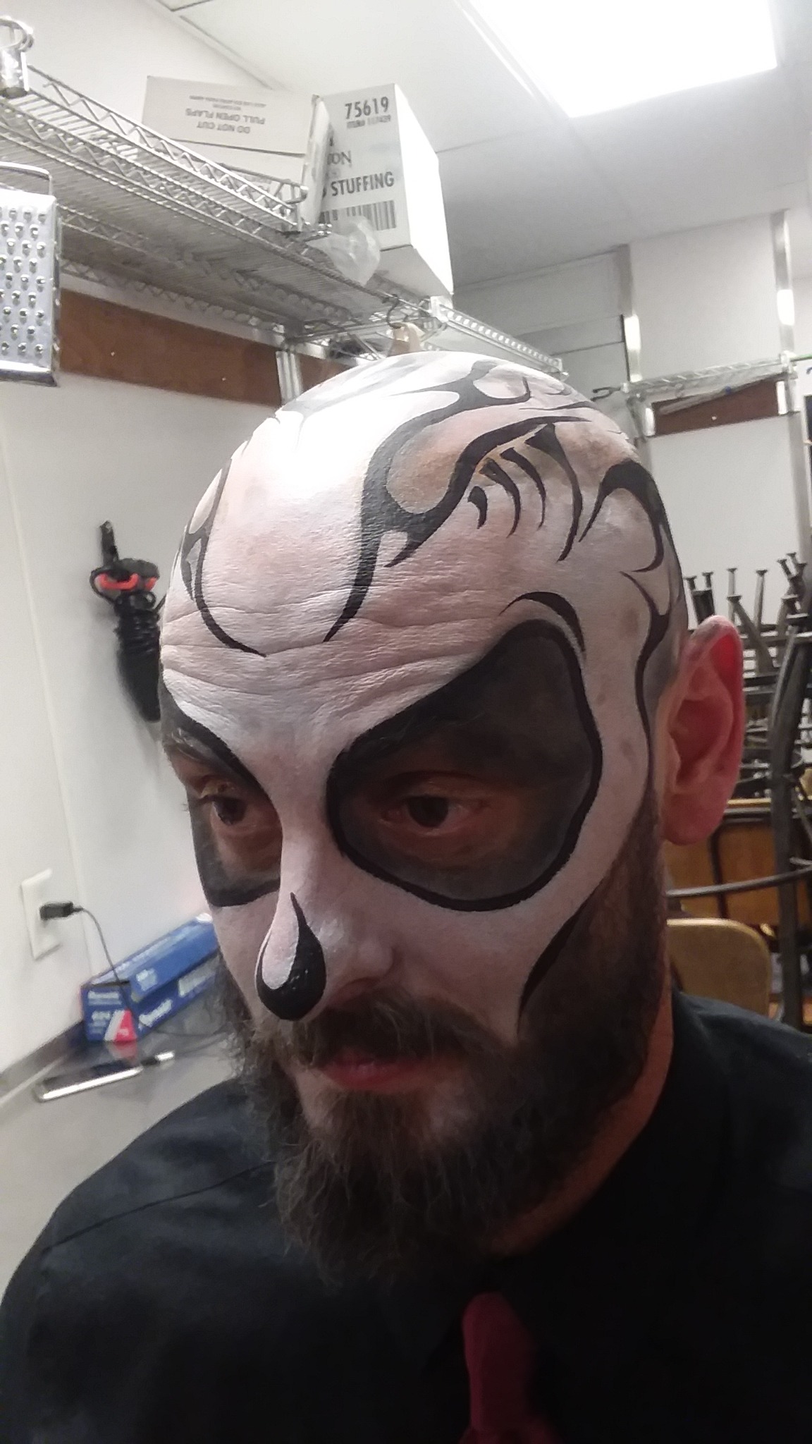 Black and white sugar skull face painting