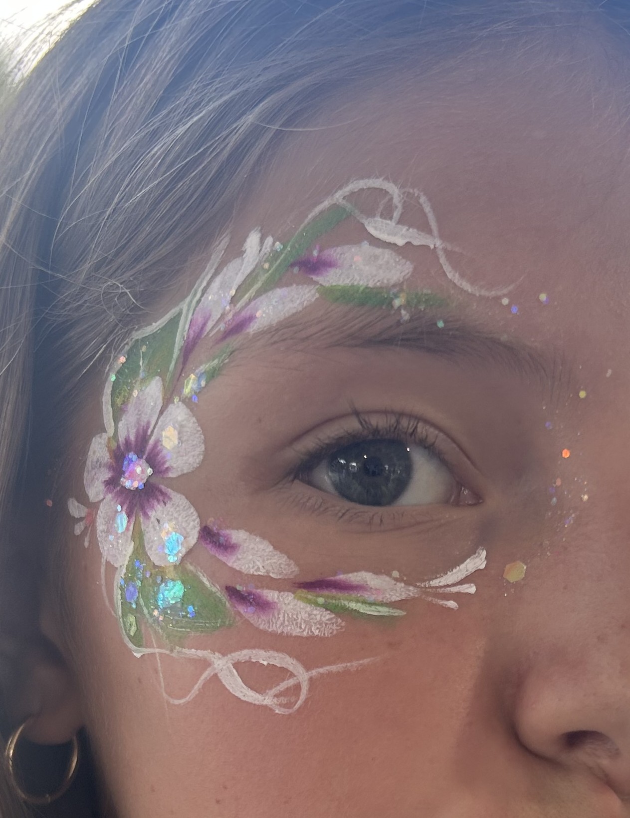 Floral face painting by Party Time Fun