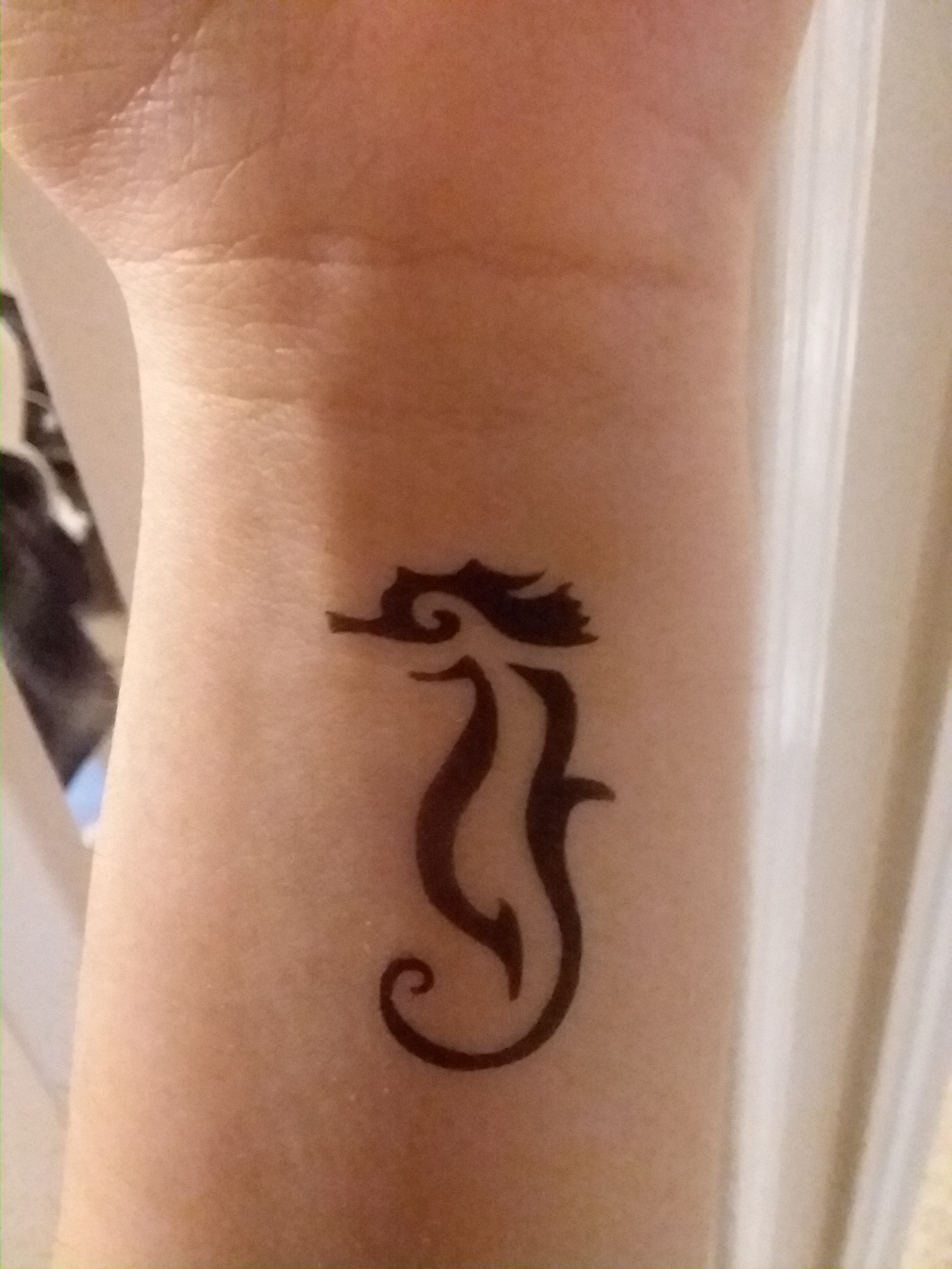 Seahorse temporary tattoo design